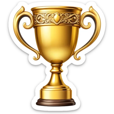 trophy cup with gold handles sticker