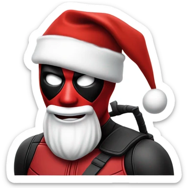 santa hat deadpool sticker