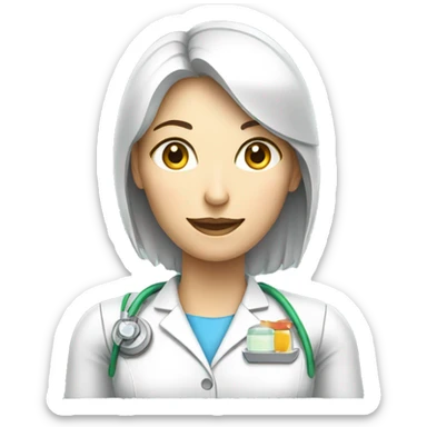 female nutritionist android robot sticker