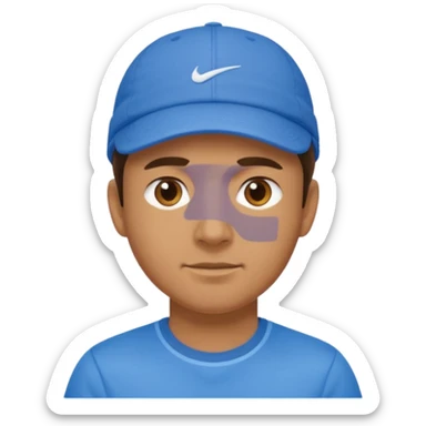 blue tennis hat and blue tshirt man sticker