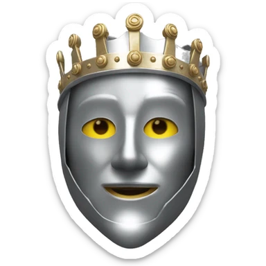 king baldwin IV in silver full face mask up pose sticker