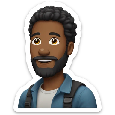 Pelo negro barba canosa sticker