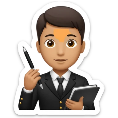 Waiter asking for what you want to eat  sticker