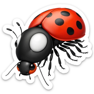 Ladybug giving a kiss in the air sticker