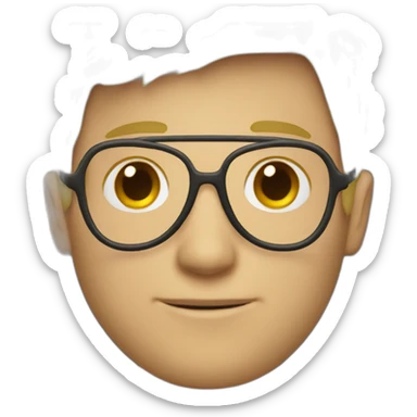 blonde white man with aviator glasses sticker
