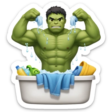 hulk lavando roupa sticker