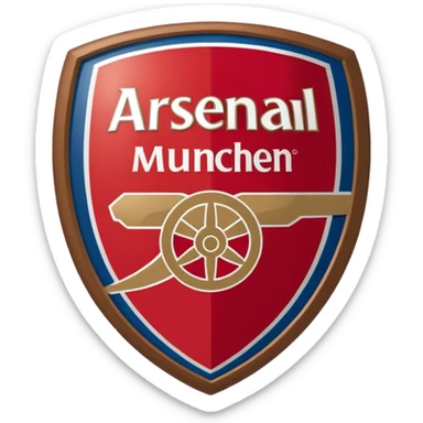 A logo Shape Like Arsenal With Nams Bastard München And Colors Brown And Red In The Middle sticker