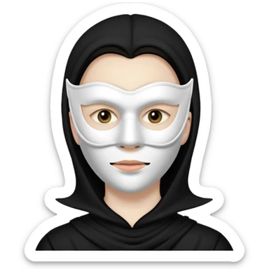 scream in black clothing with white mask sticker