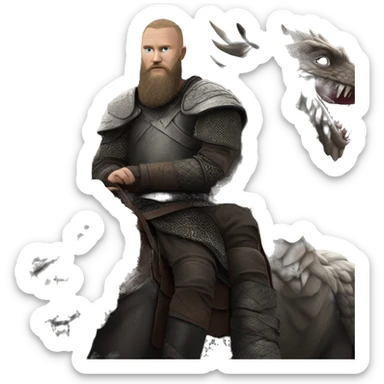 Ragnar on a game of thrones dragon sticker
