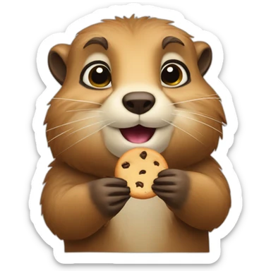 Marmot eating a cookie sticker