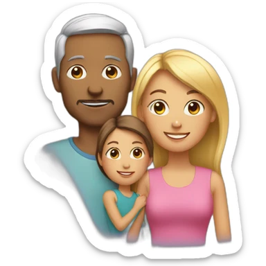 Parents with daughter sticker
