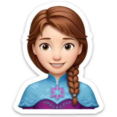anna from frozen brown hair sticker