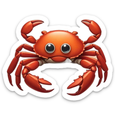 a crab with googly eyes sticker
