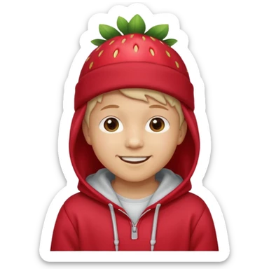 Kids in Fruit Clothes 
A kid wearing hoodies and strawberry hat




































 sticker