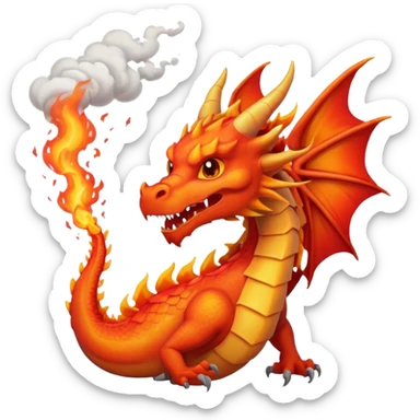 dragon breathing out fire sticker