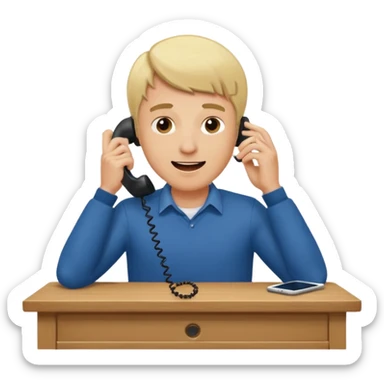 office-boss-excited-phone-desk-blonde-man sticker