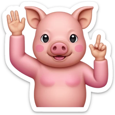 dabbing pig sticker