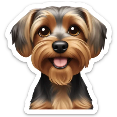 daschaund x yorkie dog  sticker