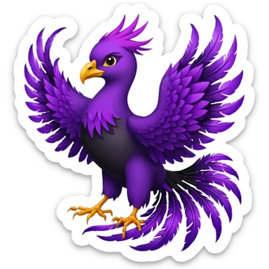 number 1 purple background with a pheonix and black writting sticker