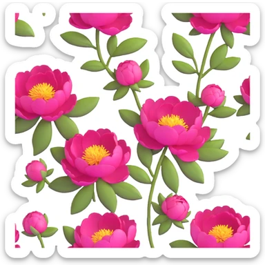 peony flower sticker