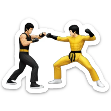 bruce lee vs power ranger sticker