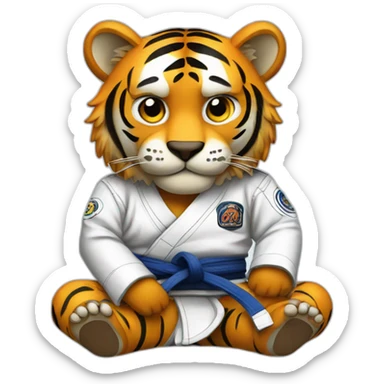 BJJ seated guard  Tiger  sticker