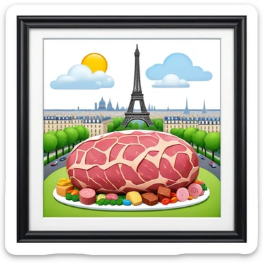  paris art city SPAM meat jeff koons style sculpture arty landscape  sticker