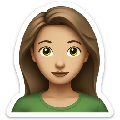 brown and medium hair girl with green eyes drinking tea sticker