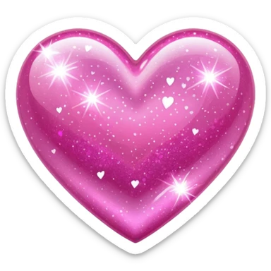 Pink sparkle heart  sticker