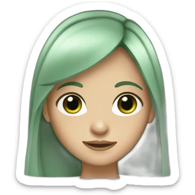 Girl with long Brown hair and green eyes sticker