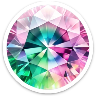 Shifting pink to Green sparkling realistic still life 3D rendering gemstone sticker