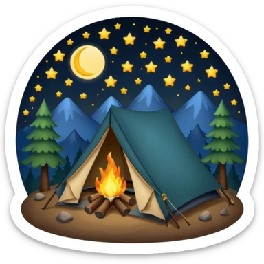 night camping sticker