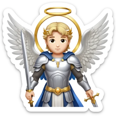 Archangel Michael with sword and wings and halo sticker