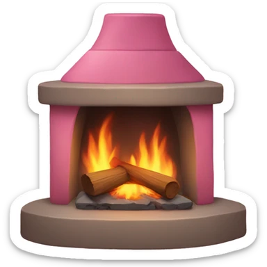 Pink camp fireplace sticker