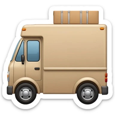 emoji of beige delivery truck sticker