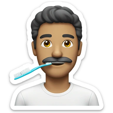 man with toothbrush mustache sticker