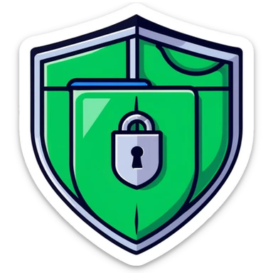 Password manager document with shield sticker