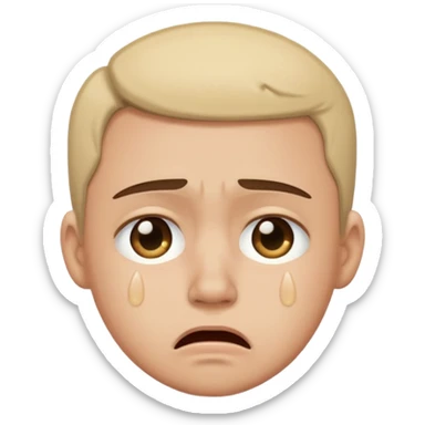 Crying in annoyance sticker