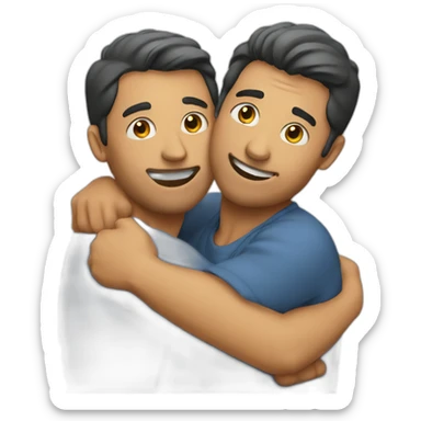 Two men hugging sticker