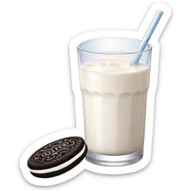 Oreo cookies and glass of milk sticker