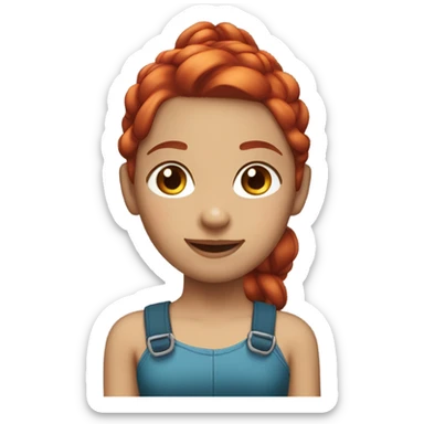 A light skin girl with red hair and ponytails  sticker