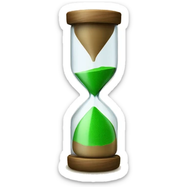 sand timer with green sand just the flask  sticker