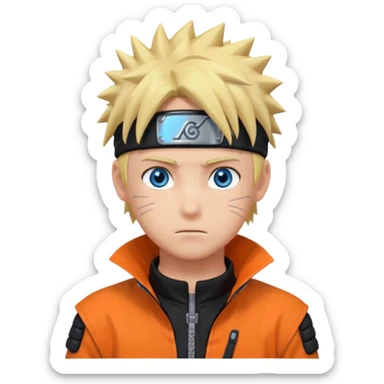 Naruto Anime style boy head sticker