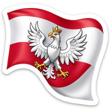 poland flag with eagle swooping  sticker