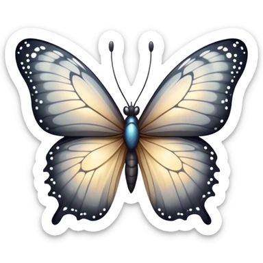 Dim grey beautiful sparkling butterfly sticker