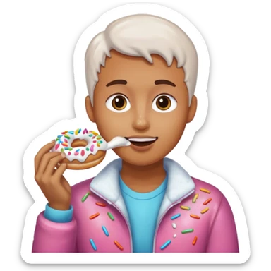 eating donuts sticker