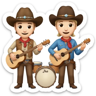Band members wearing cowboy hats  sticker