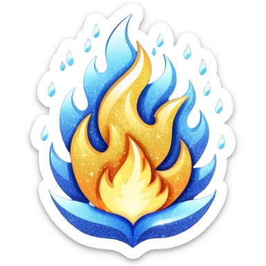navy blue glitter fire sticker