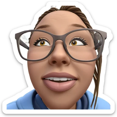 girl outdoors with glasses sticker