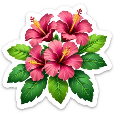 hibiscus multicolor flower bouquet
 sticker